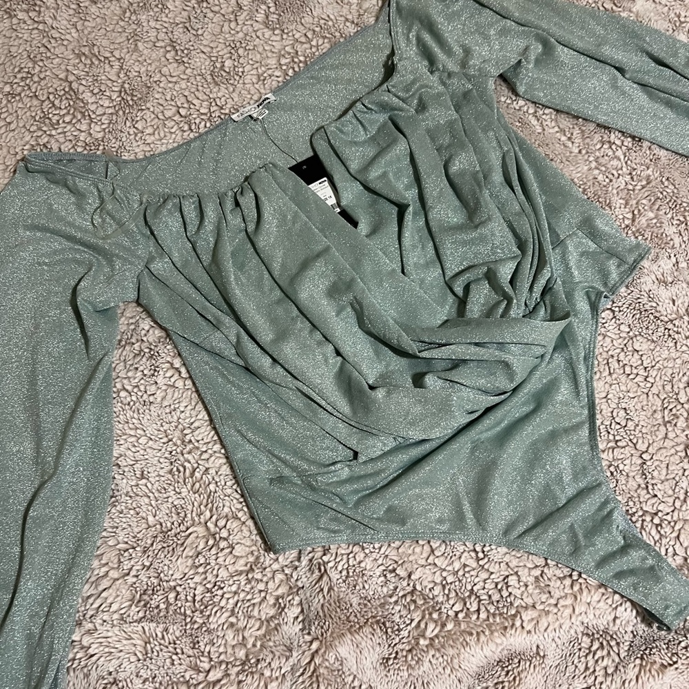 Bodysuit Seafoam green Plus size 1x long sleeve